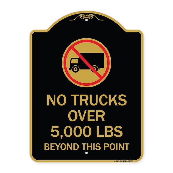 Signmission No Trucks Over Editable Weight Beyond This Point W/ Graphic Heavy-Gauge Alum, 18" H, BG-1824-23555 A-DES-BG-1824-23555 - main